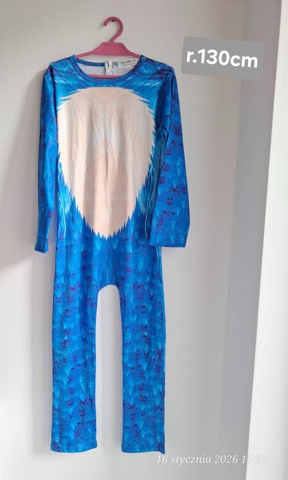 Strój Sonic przebranie kostium jeż Sonic dla chłopca r. 130 cm kombinezon bal