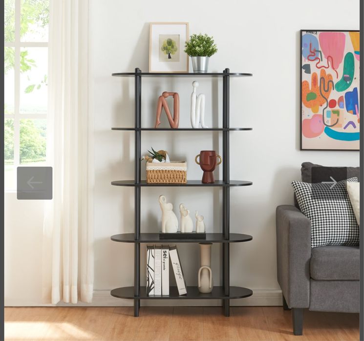 Estante preta cantos redondos