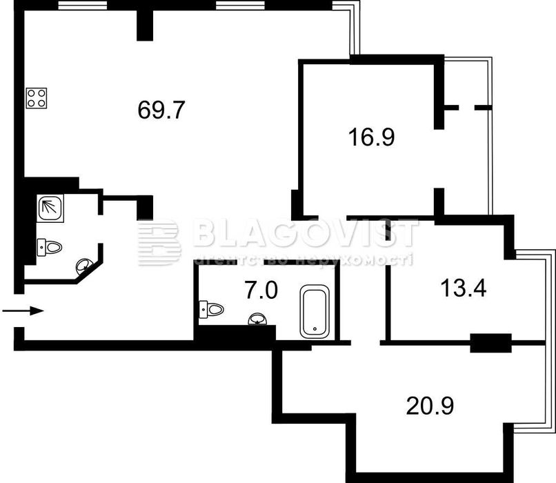 Дніпровська набережна  1-А , ЖК Silver Breeze ,  площа 141 м2