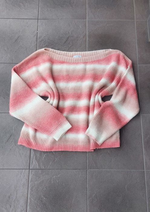 Sweter w paski ciepły łódka  XXL 44