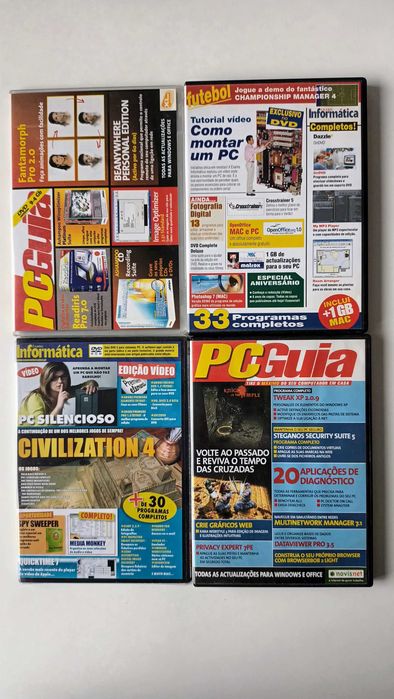 4 DVD - PC e MAC - diferentes programas informáticos e jogos