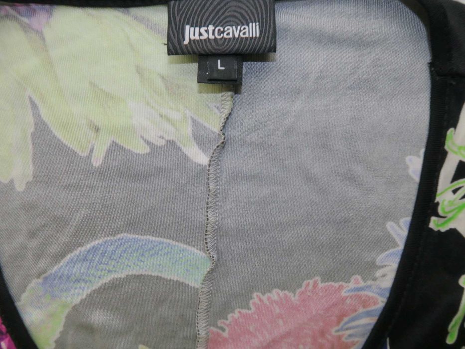 Just Cavalli sukienka w kolorowy print na lato L