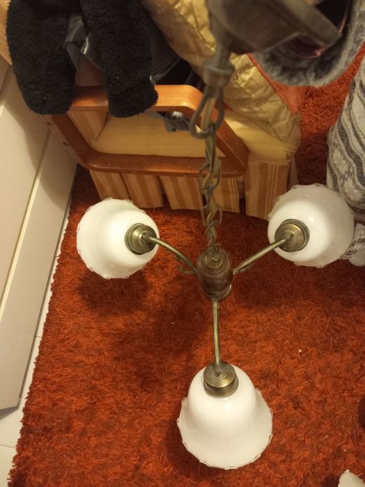 Candeeiro para tecto antigo impecável globos de vidro