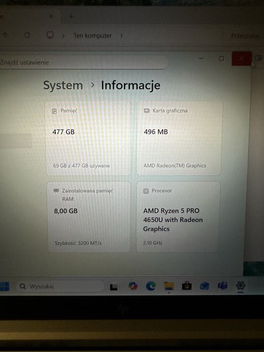 HP EliteBook 845 G7 – 8GB RAM - Windows 11 Pro – Klasa A