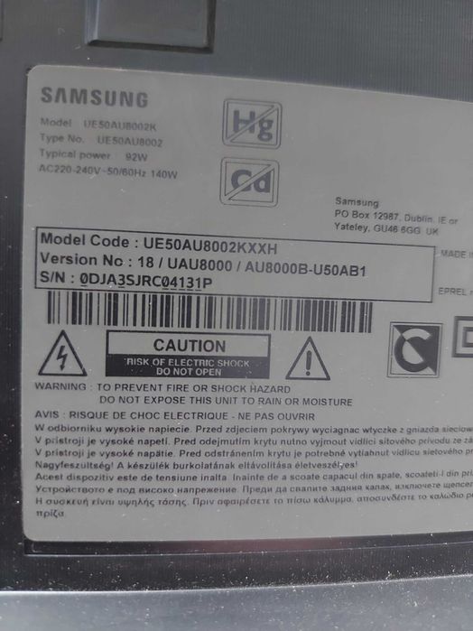 Samsung 55cali QE55Q8FAM-4K-UHD-100Hz-SmartTV-Wi-Fi-Bluetooth-części