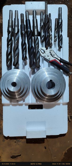 Шківи до сверільного станка та свердла