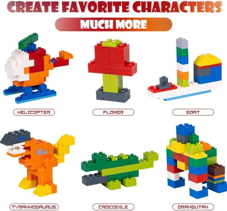 Klocki Konstrukcyjne 1500 Elementów Lekebaby Block Kompatybilne z Lego