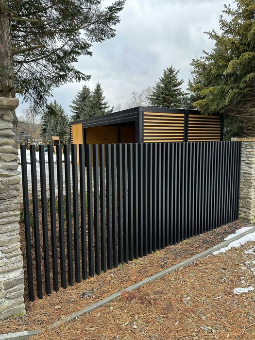Ogrodzenie grzebieniowe profile pionowe palisada pionowa
