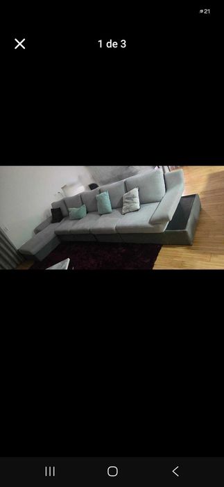 Sofá de sala cinzento