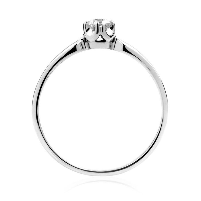 50% TANIEJ! Pierścionek brylant 0,18 ct białe złoto pr.585 CERTYFIKAT