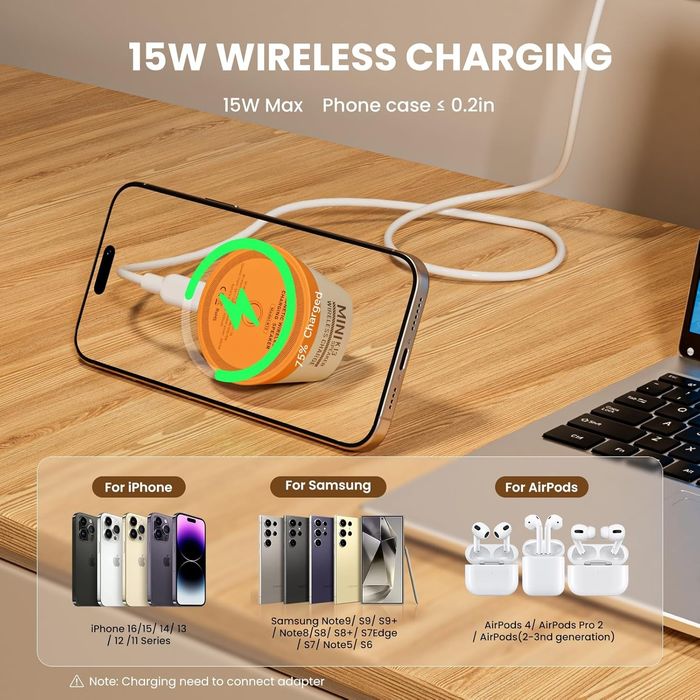 Mini altifalante Bluetooth magnético com carregador sem fios para iPhone 16/15/14/13/12  altifalante Bluetooth portátil c suporte p Wireless Charger,