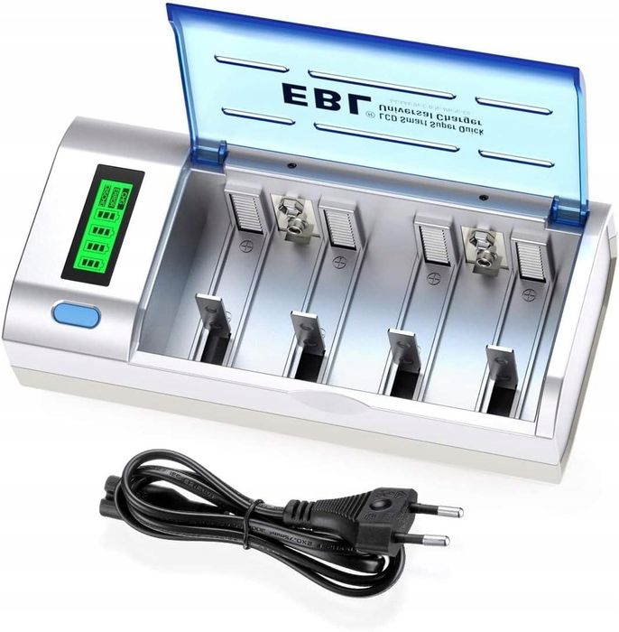 Ładowarka Baterii EBL 906 LCD AA AAA C D 9V Ni-MH 4+2