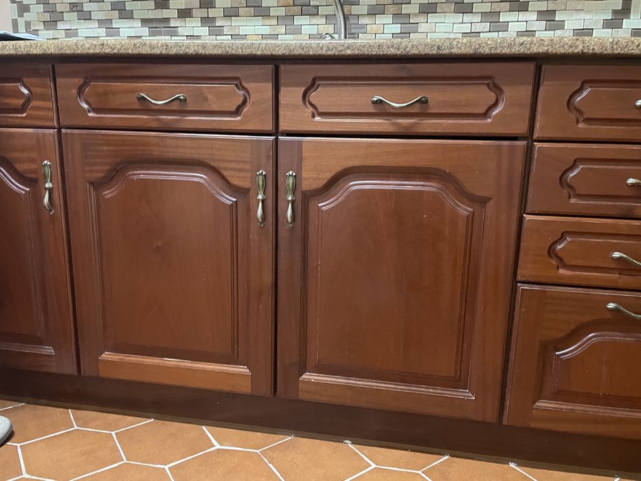 Moveis de cozinha madeira maciça nogueira