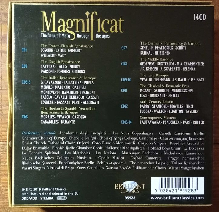 Magnificat (Brilliant Classics 14 CD) - Mozart, Part, Bach, etc.