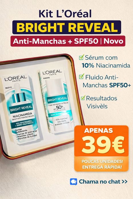 Kit L’Oréal Bright Reveal Anti-Manchas + SPF50 | Novo