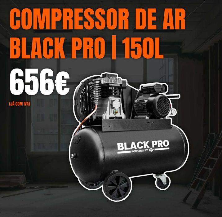 Compressor Black Pro 150L — Potência Profissional e Máxima Durabilidade LL29