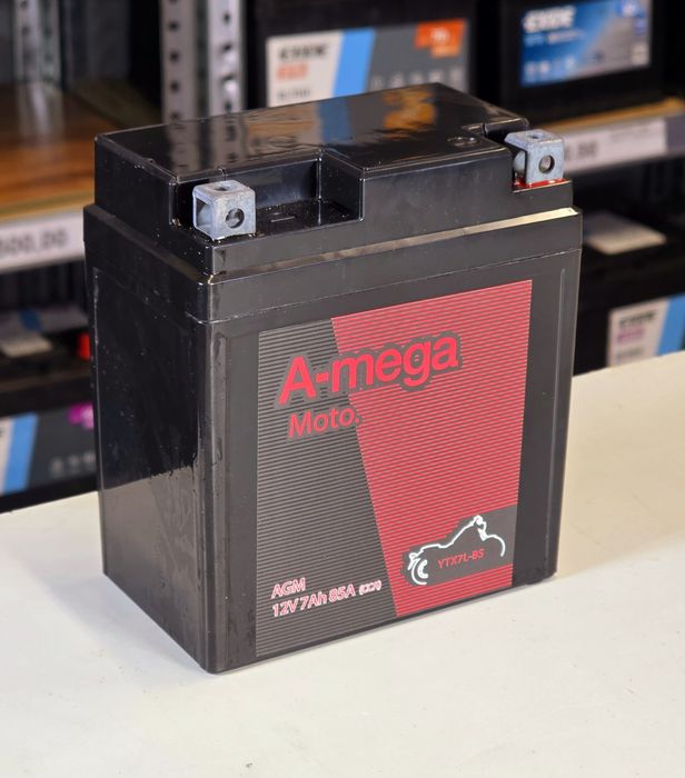 Akumulator motocyklowy AGM AMEGA 12V YTX7L-BS 7Ah 85A