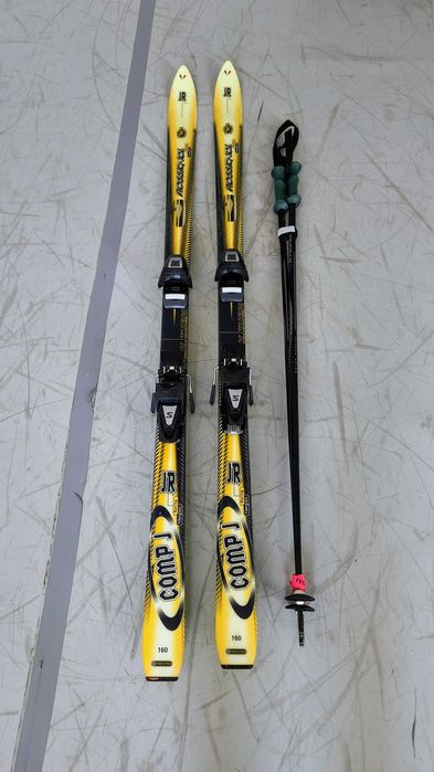 Narty Rossignol 160 cm Racing + kijki + pokrowiec