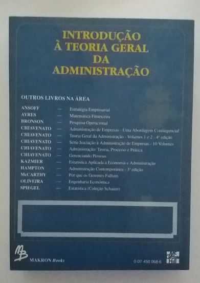 Livro: Introdução à Teoria Geral da Administração (Portes incluídos)