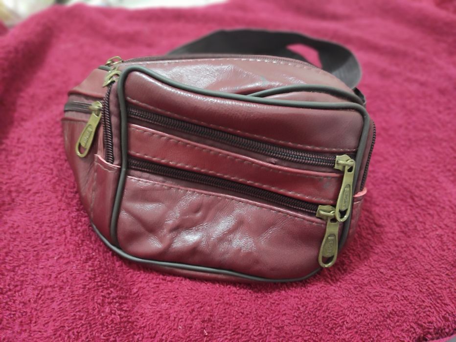 moda masculina bolsa de cintura genuína, bolsa de ombro de grande cap