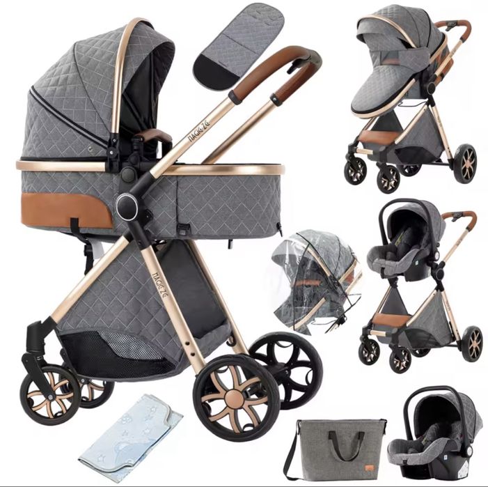 Carrinho de bebê 3 em 1, carrinho de bebê leve, portátil.