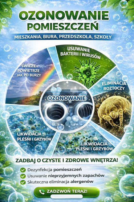 Ozonowanie pomieszczeń mieszkalnych i użytku publicznego