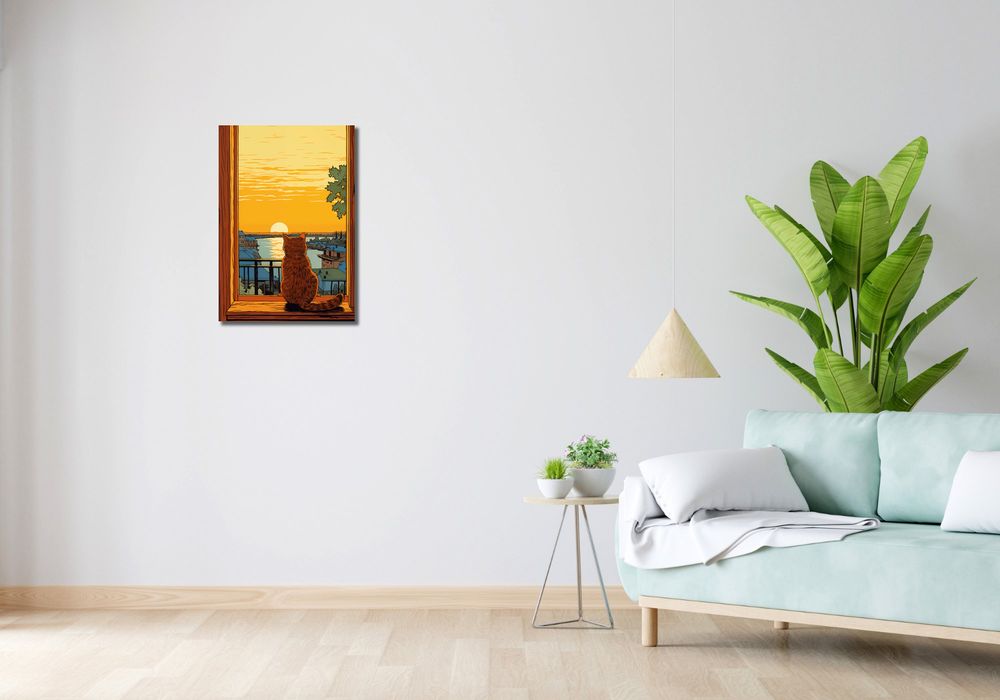 Obraz 40x60cm Zachód przez Kocie Oczy