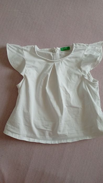 Biała bluzeczka dziewczęca benetton 98 cm