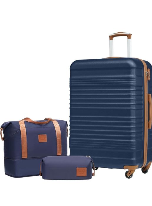 COOLIFE Zestaw walizek na kółkach, twarda obudowa, tworzywoABS,4 rolki