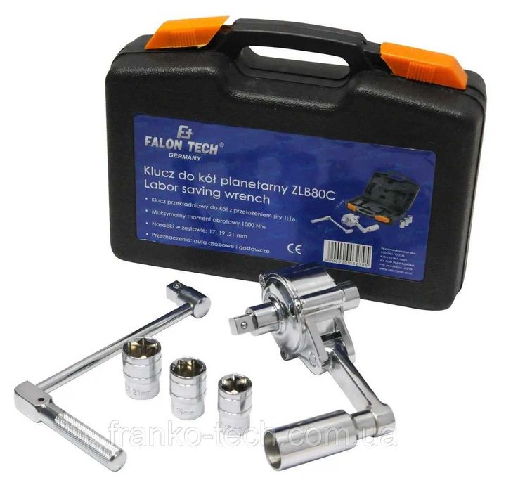 Ключ балонний роторний для легкових автомобілів  з головками  FT8010