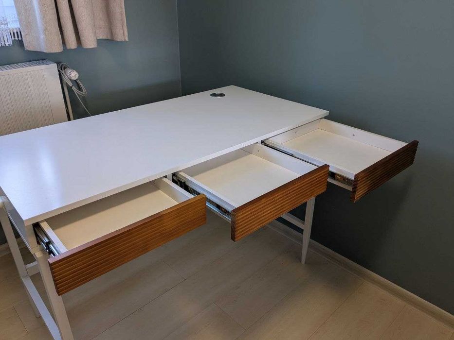 Biurko Doris 110x55 (biały mat / dąb)