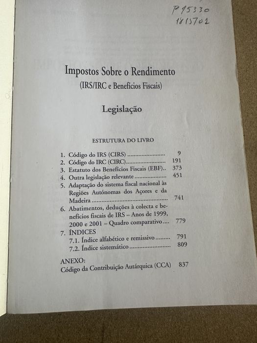 Livro código do irs/irc
