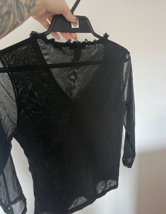 Czarna bluzka tiulowa goth dark alternative