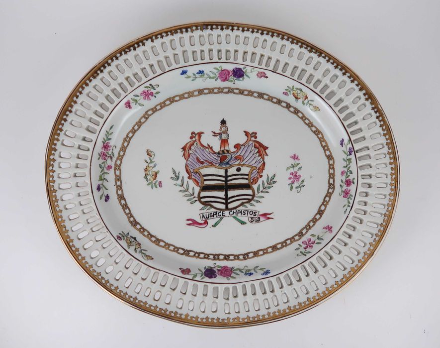 Travessa Oval porcelana vazada da China - 31.5 cm