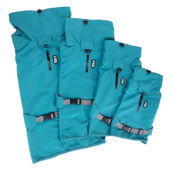 Kurtka płaszcz przeciwdeszczowy dla psa Teal Tiaki Zooplus 30cm