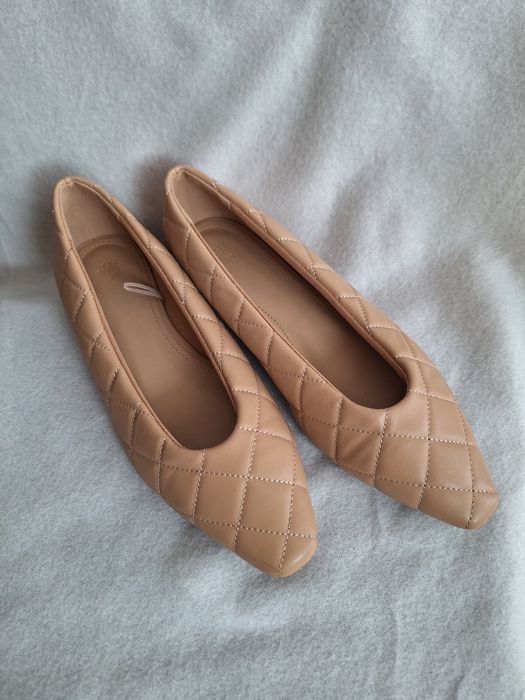 Baleriny beżowe H&M  roz.38,5-39