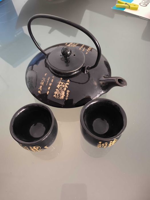 Conjunto de Bule de Cerâmica Tradicional Chinesa
