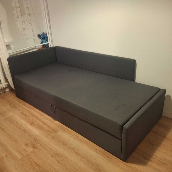 Łóżko Ikea ciemnoszare - stan bardzo dobry