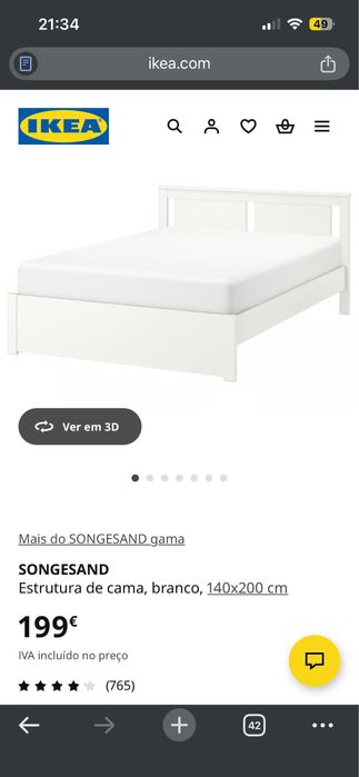 Cama de Casal Songesand IKEA