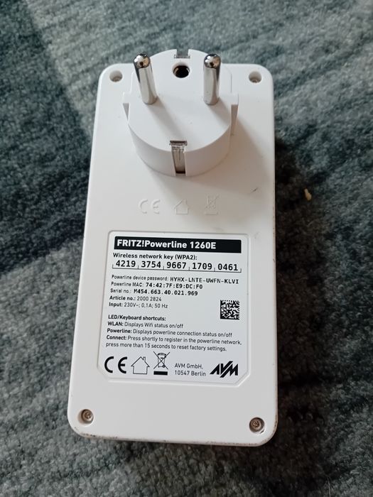адаптер Powerline AVM FRITZ!Powerline 1260E.