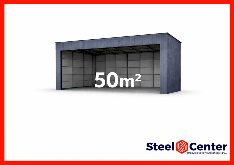 Wiata Stalowa 50 m² | Solidna Konstrukcja | Producent | Garaż / Magazyn / Zadaszenie