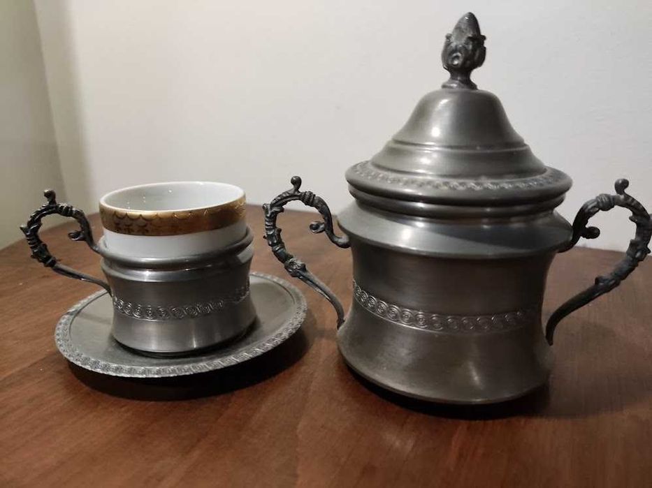 antyk, komplet, zestaw filiżanka w koszyczku 6 szt. i inne