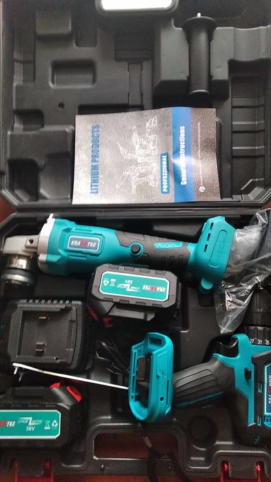 Набір акумуляторного інструменту ушм Болгарка шурупокрут KRAFFTEC