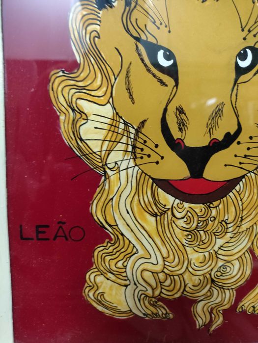 Antigos quadros vintage de signos leao e virgem
