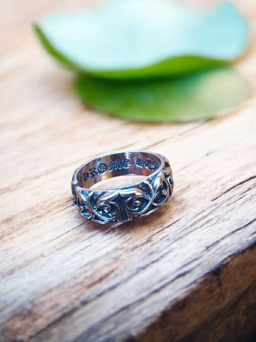 nowy srebrny pierścionek w stylu chrome hearts swag y2k ring sygnet archive alt opium