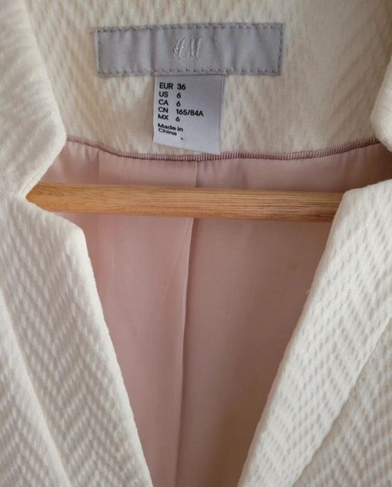 Biały żakiet marynarka damska h&m rozm S
