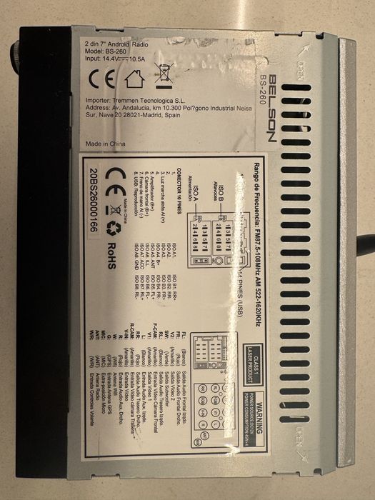 Autoradio Android Belson BS-260