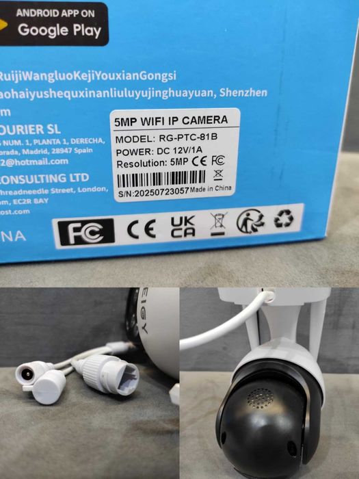 Kamera bezpieczeństwa REIGY 5MP WIFI 360° Dżwięk 2 stronny, Kolor