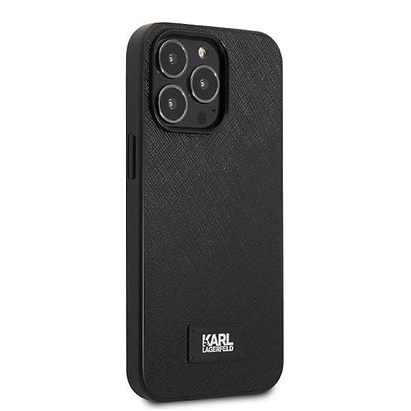 Etui Karl Lagerfeld Saffiano Plaque na iPhone 13 Pro Max - czarne