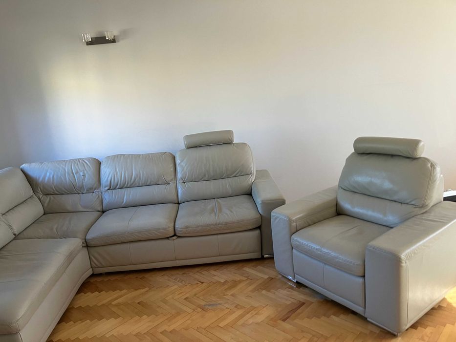 narożnik skórzany + fotel